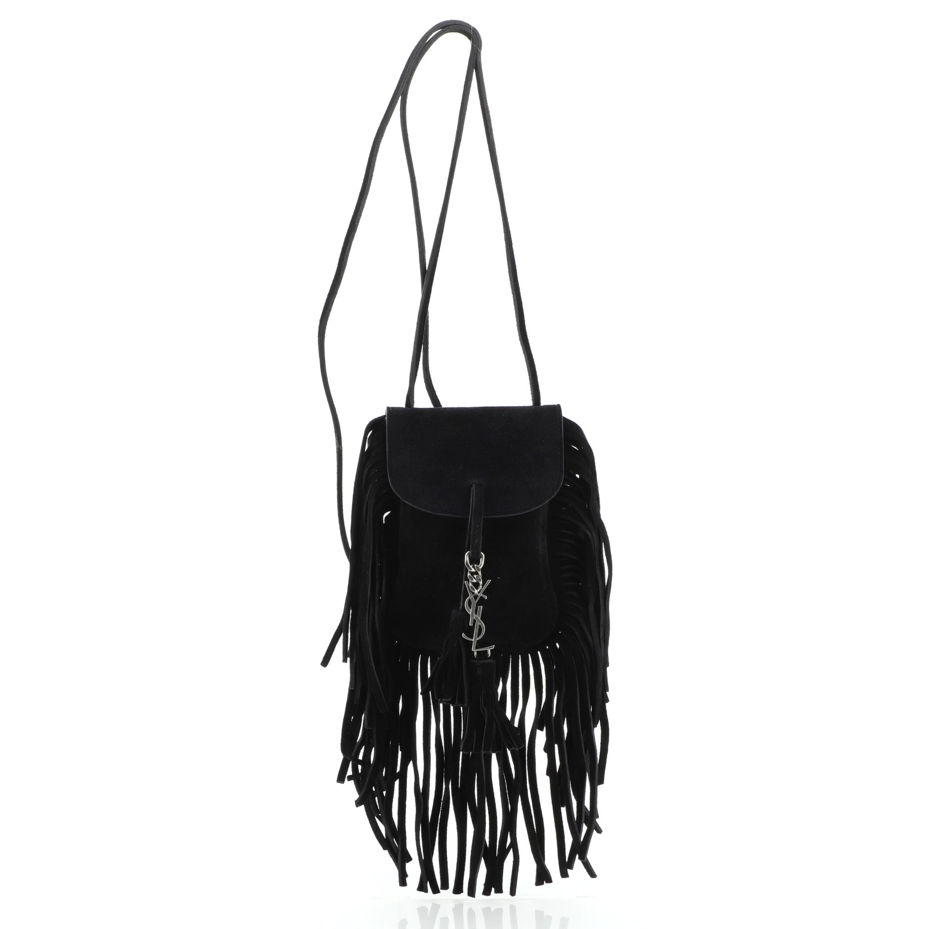 Anita Flat Fringe Crossbody Bag Suede Mini