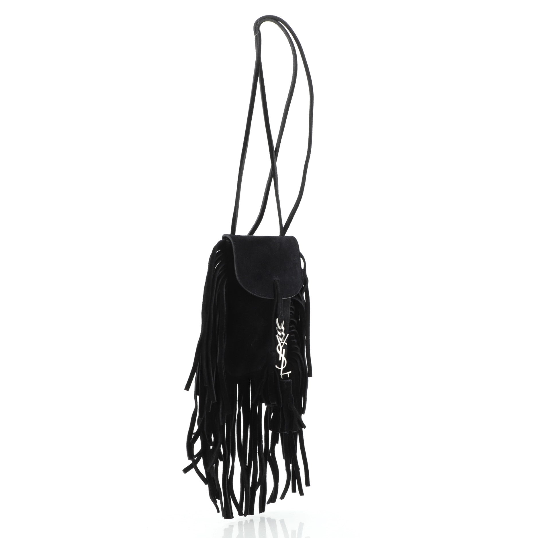 Anita Flat Fringe Crossbody Bag Suede Mini