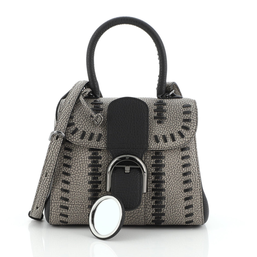 Brillant Top Handle Bag Whipstitch Leather Mini