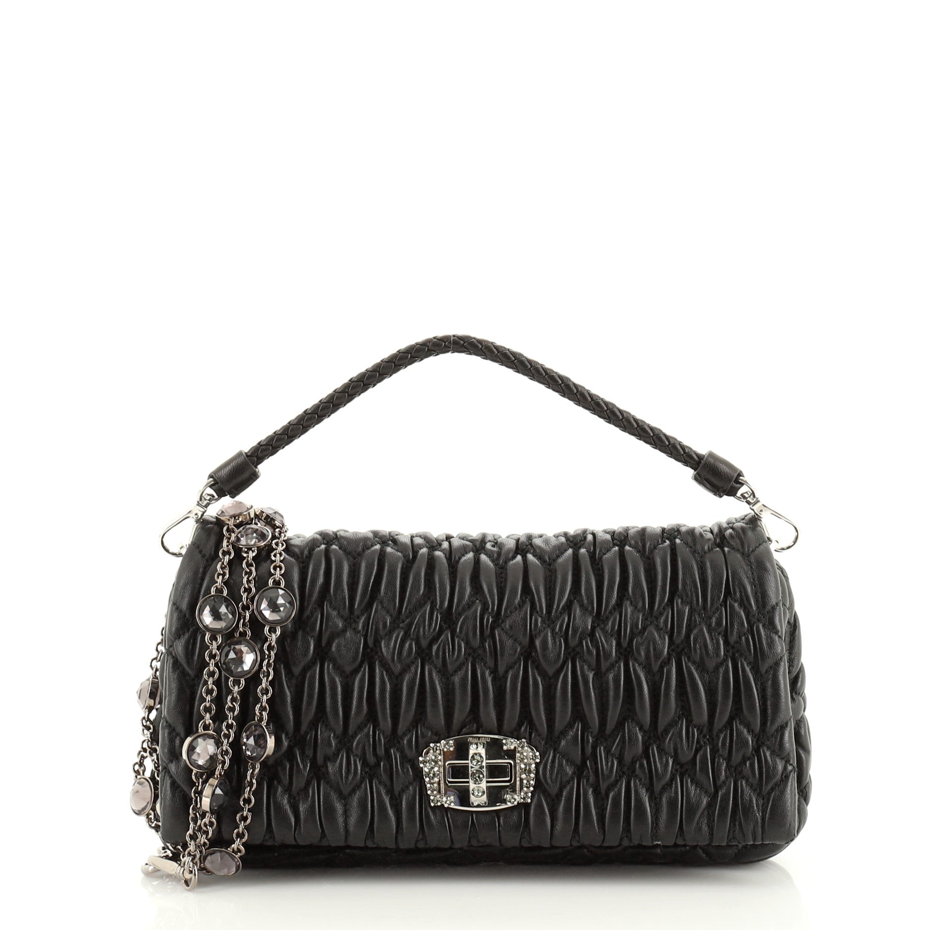 Crystal Clutch Matelasse Leather Small
