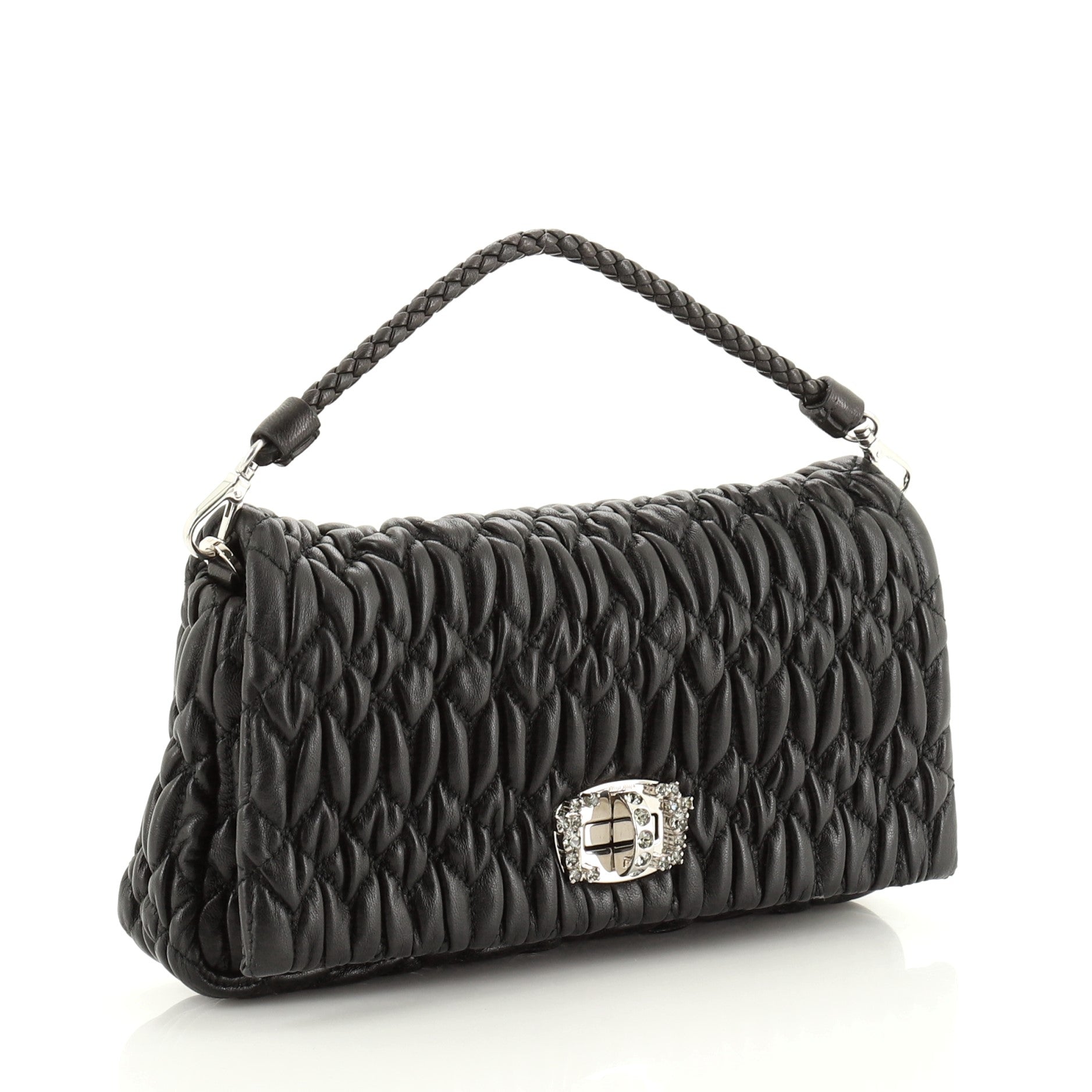 Crystal Clutch Matelasse Leather Small