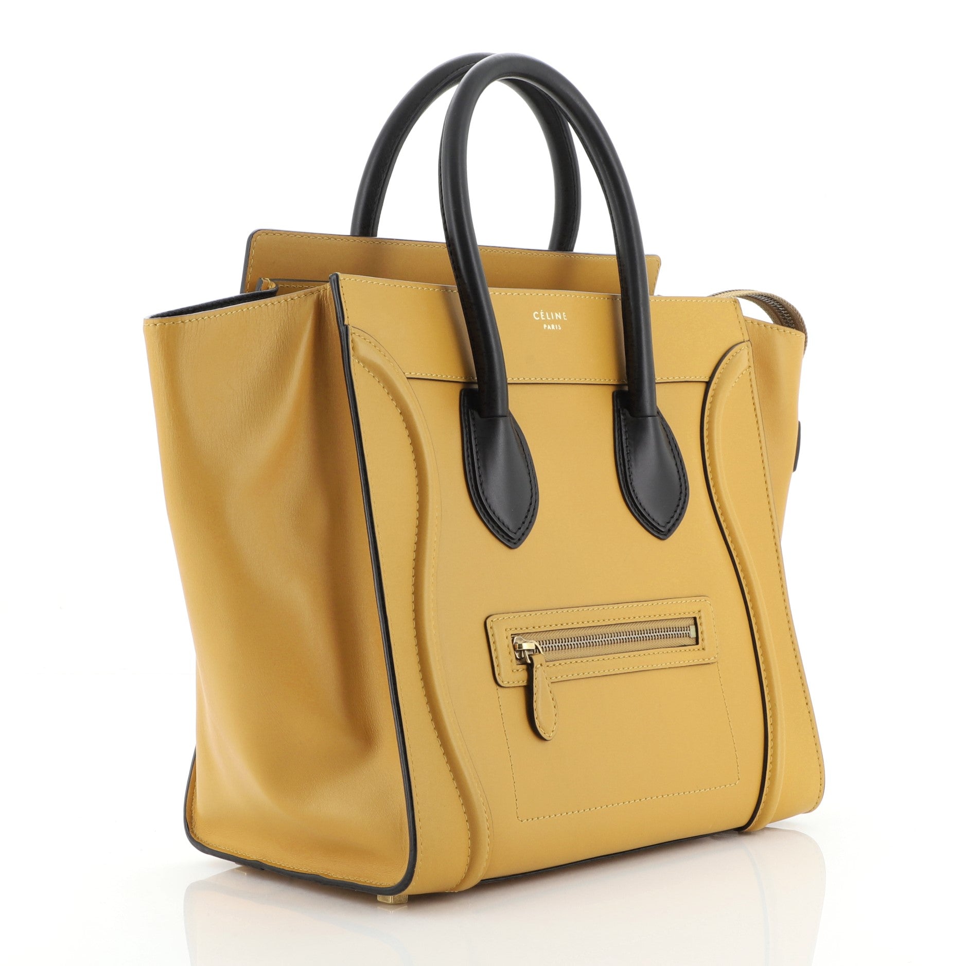 Bicolor Luggage Bag Leather Mini