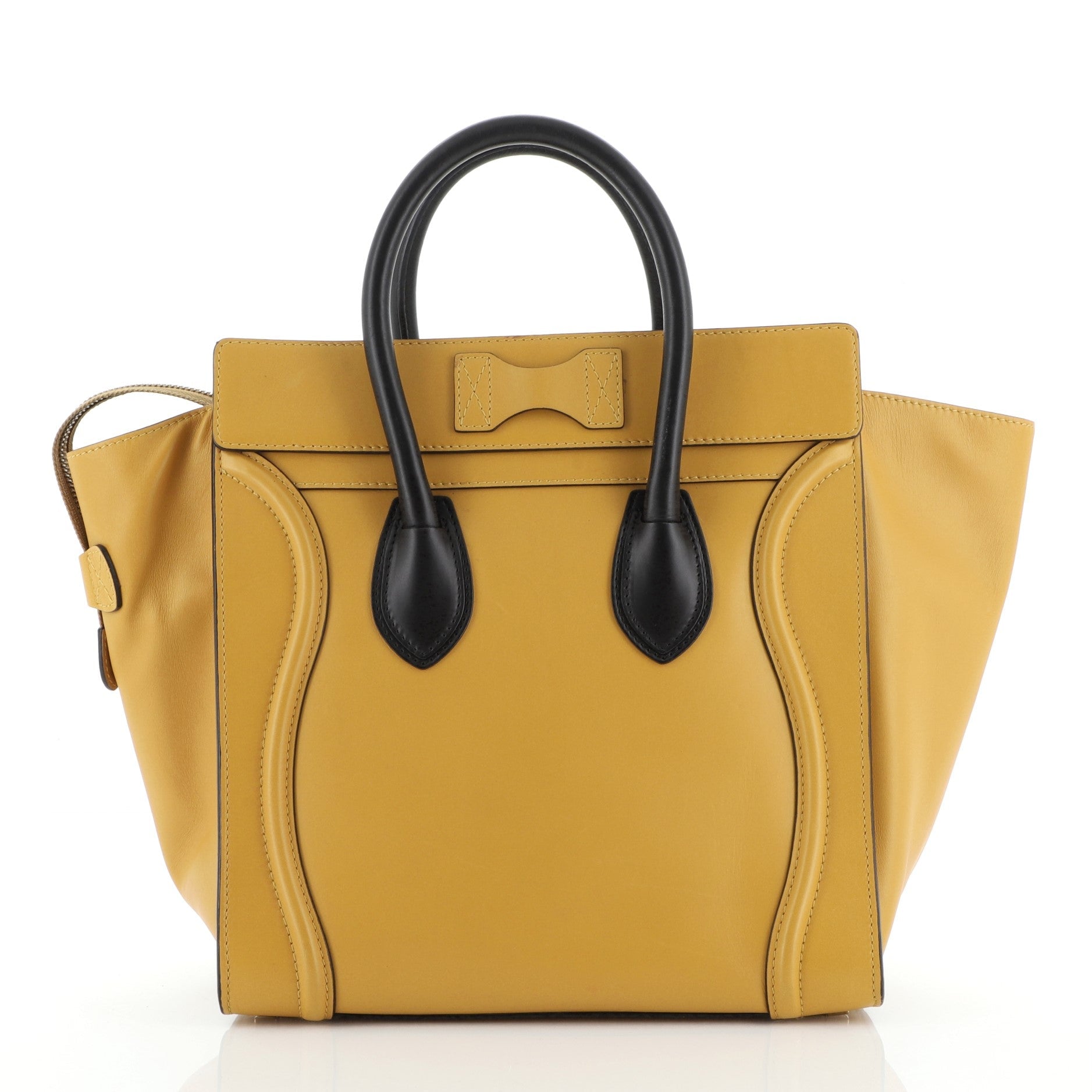 Bicolor Luggage Bag Leather Mini