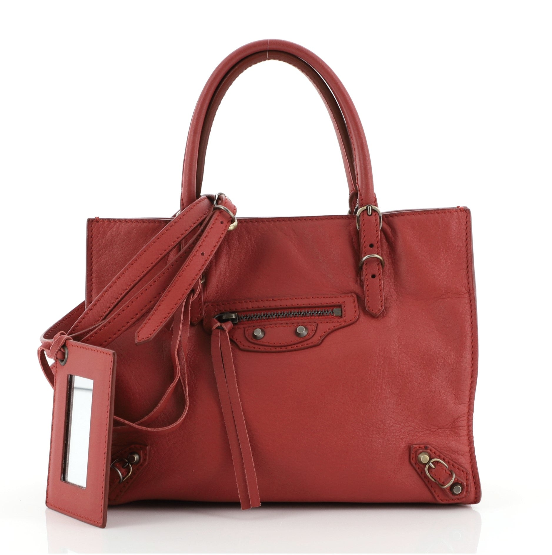 Papier A4 Classic Studs Bag Leather Mini