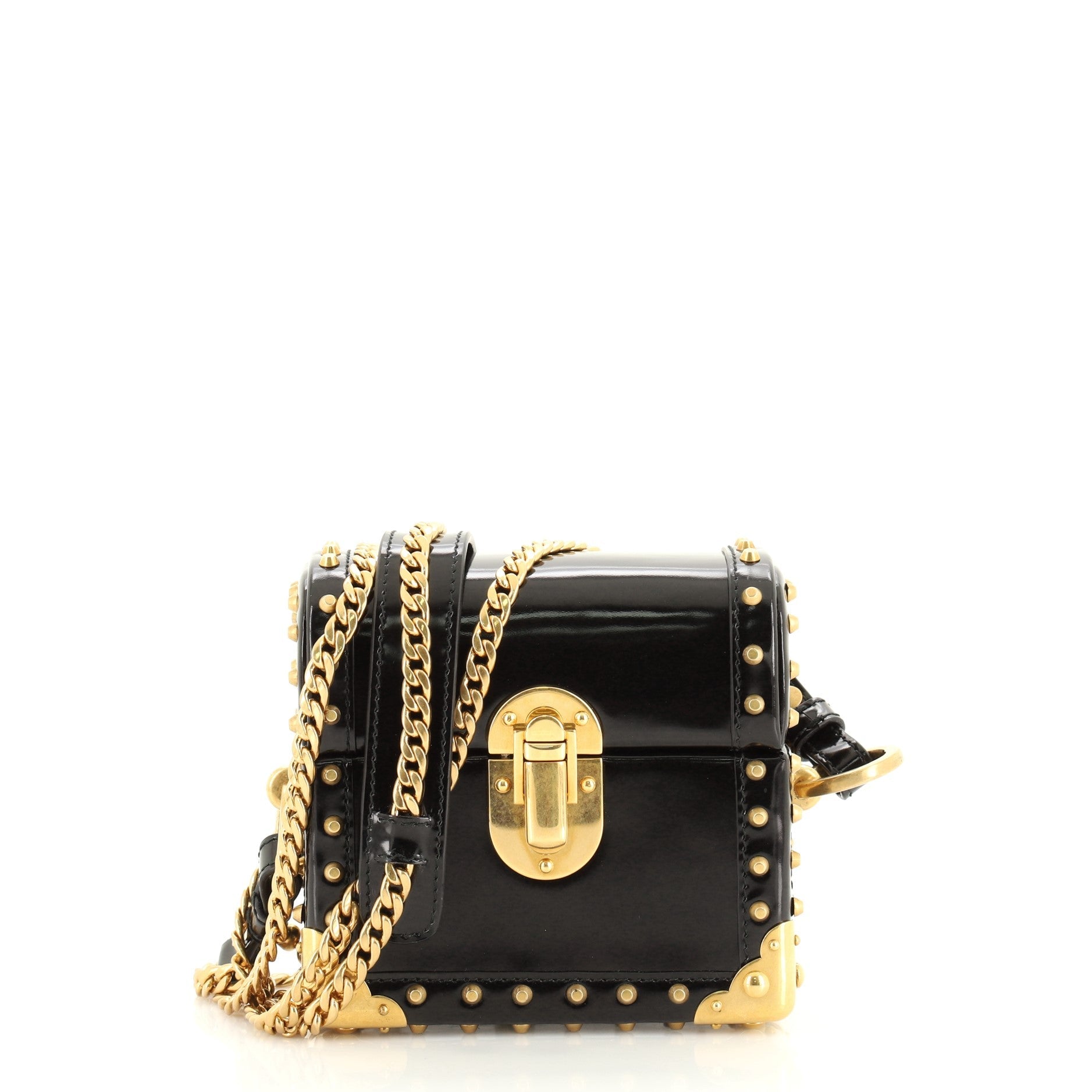 Treasure Trunk Crossbody Bag Studded Patent Mini