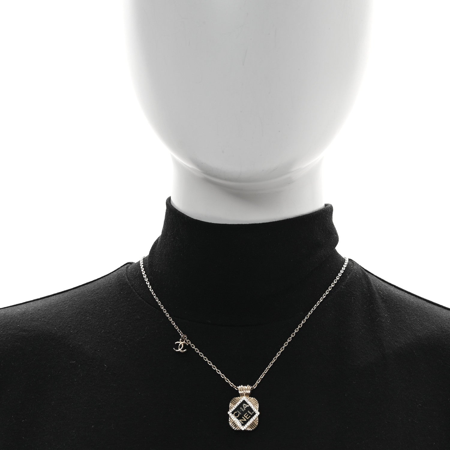Crystal CC Square Choker Gold