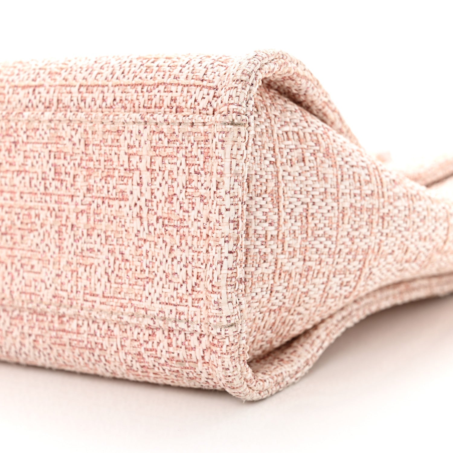 Mixed Fibers Calfskin Mini Deauville Tote Rose Pink