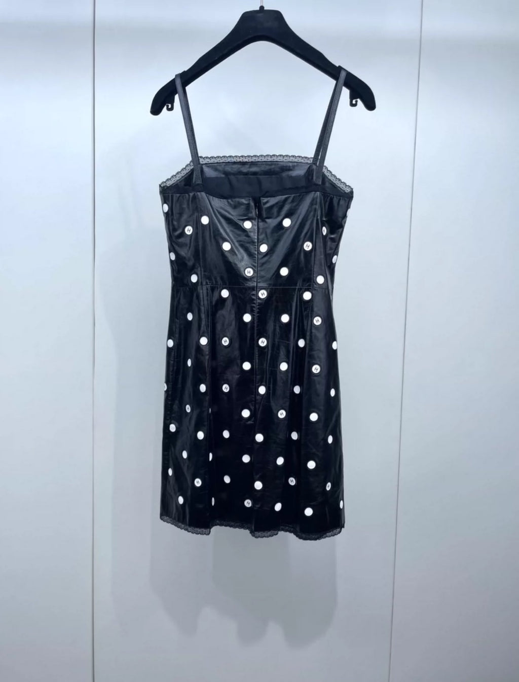 Chanel 23S black & white leather dress