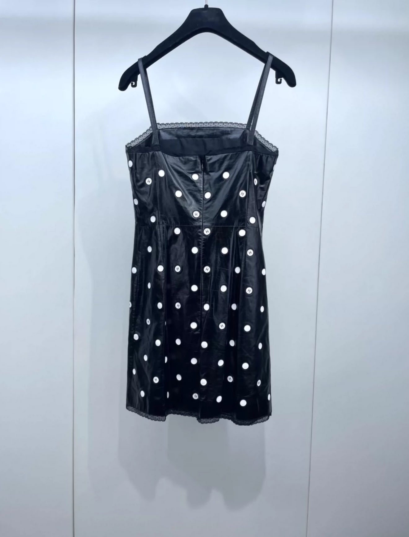 Chanel 23S black & white leather dress