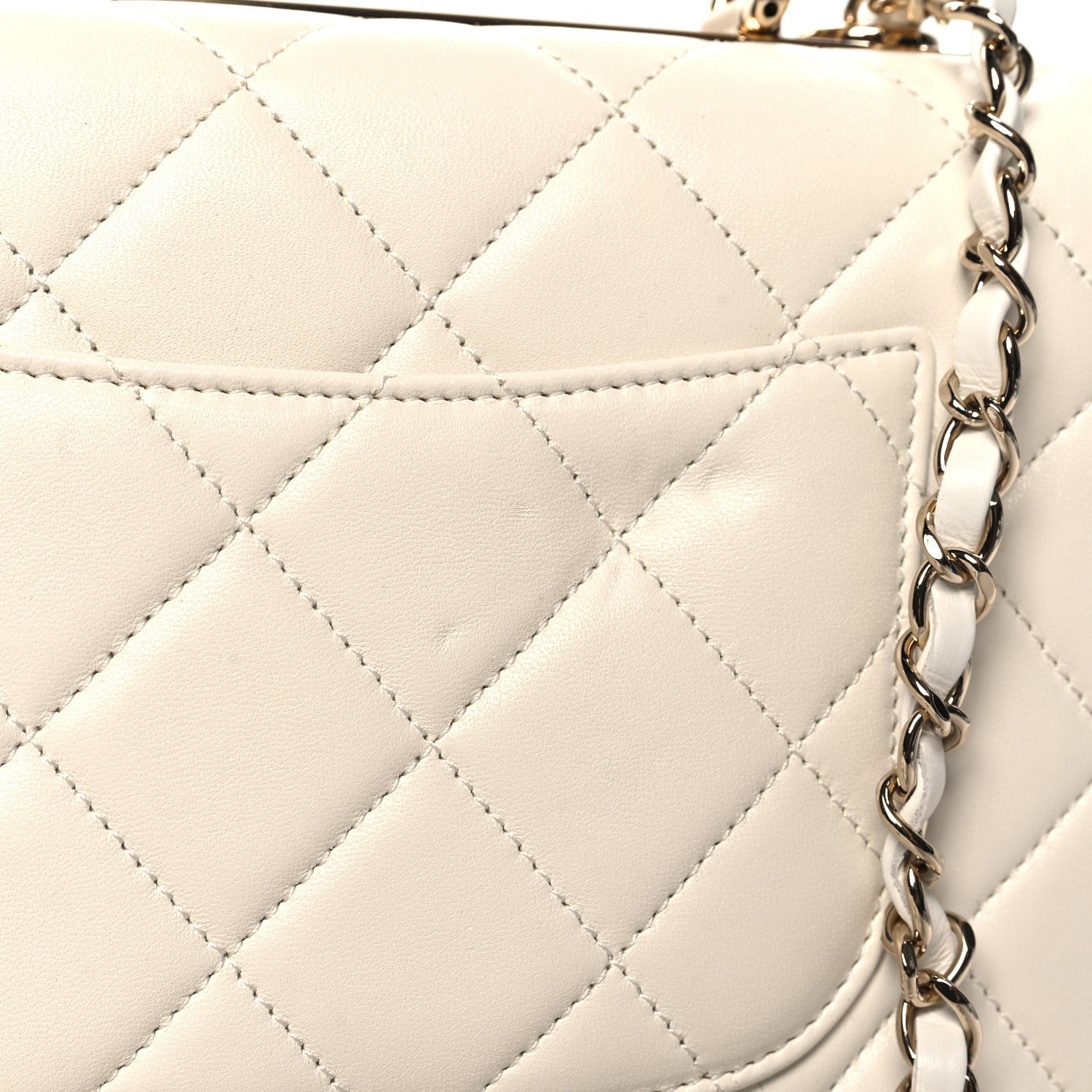 Lambskin Quilted Small Trendy CC Dual Handle Flap Bag White