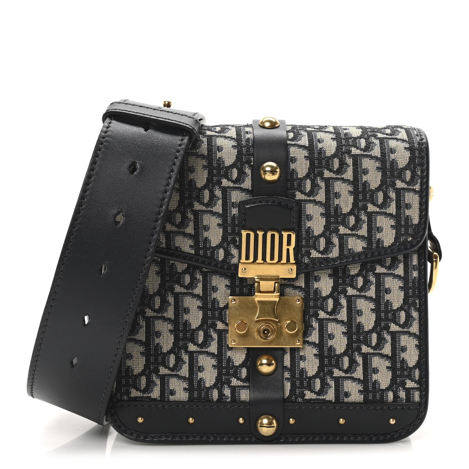 Oblique Square DiorAddict Flap Navy Blue