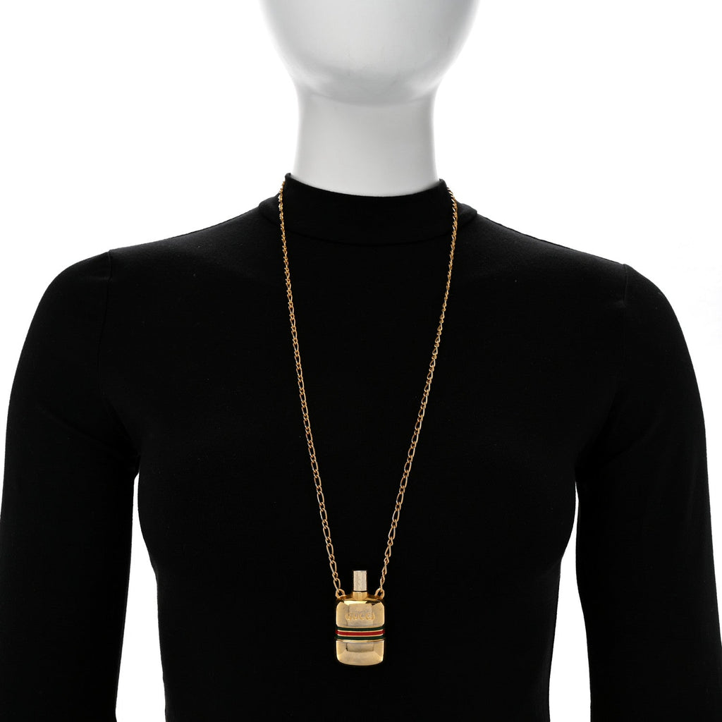 Metal Enamel Bottle Pendant Necklace