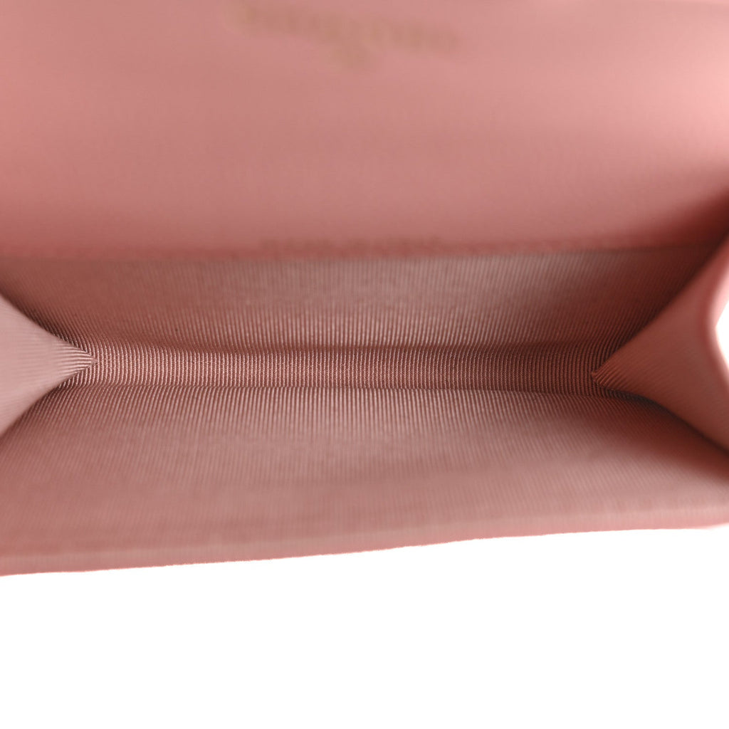 Caviar Flat Chevron Quilted Flap  Holder Pink