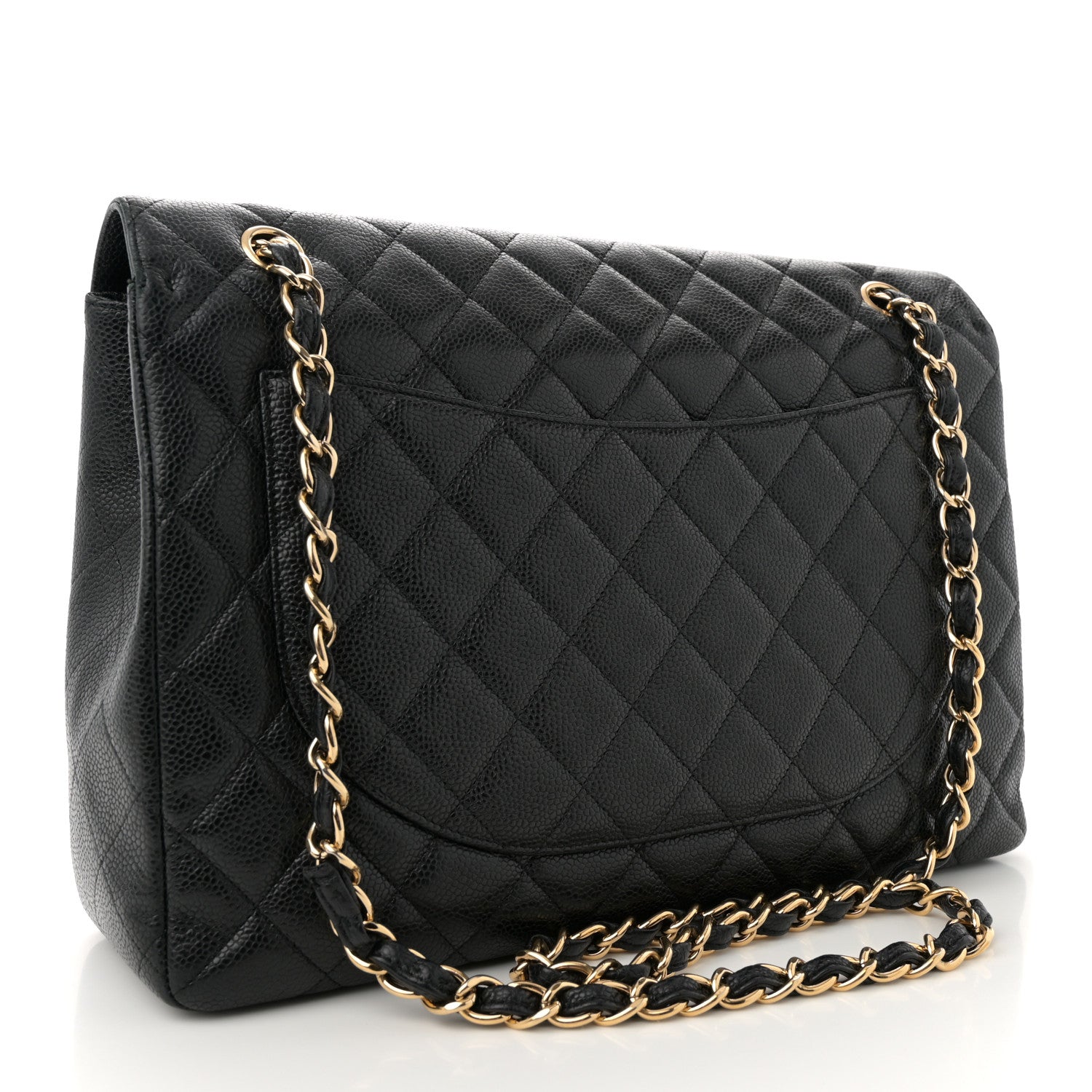 Caviar Quilted Maxi Single Flap Black
