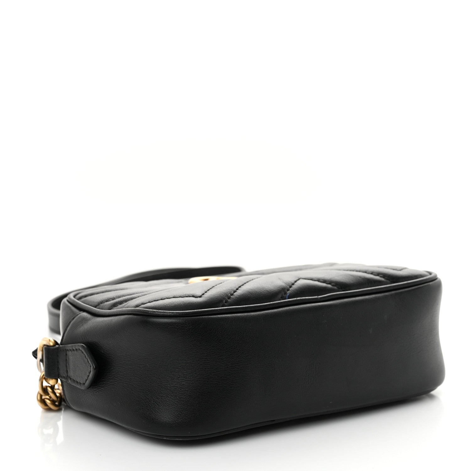 Calfskin Matelasse Mini GG Marmont Chain Shoulder Bag Black