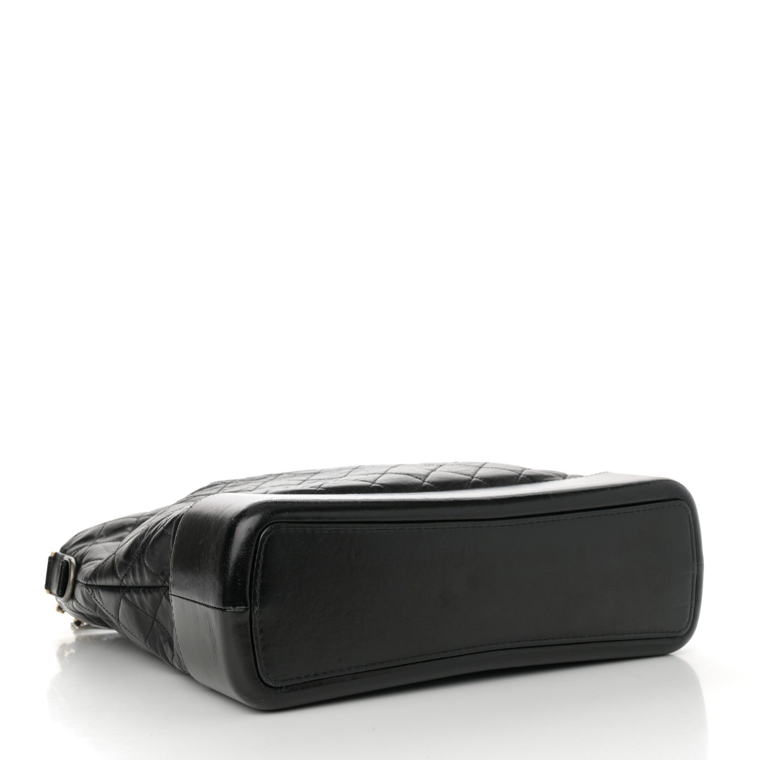 Aged Calfskin Quilted Maxi Gabrielle Hobo Black