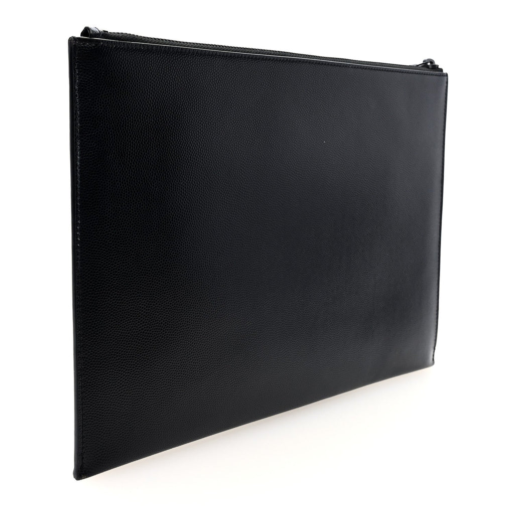 Grain de Poudre Zipped Document Holder Black