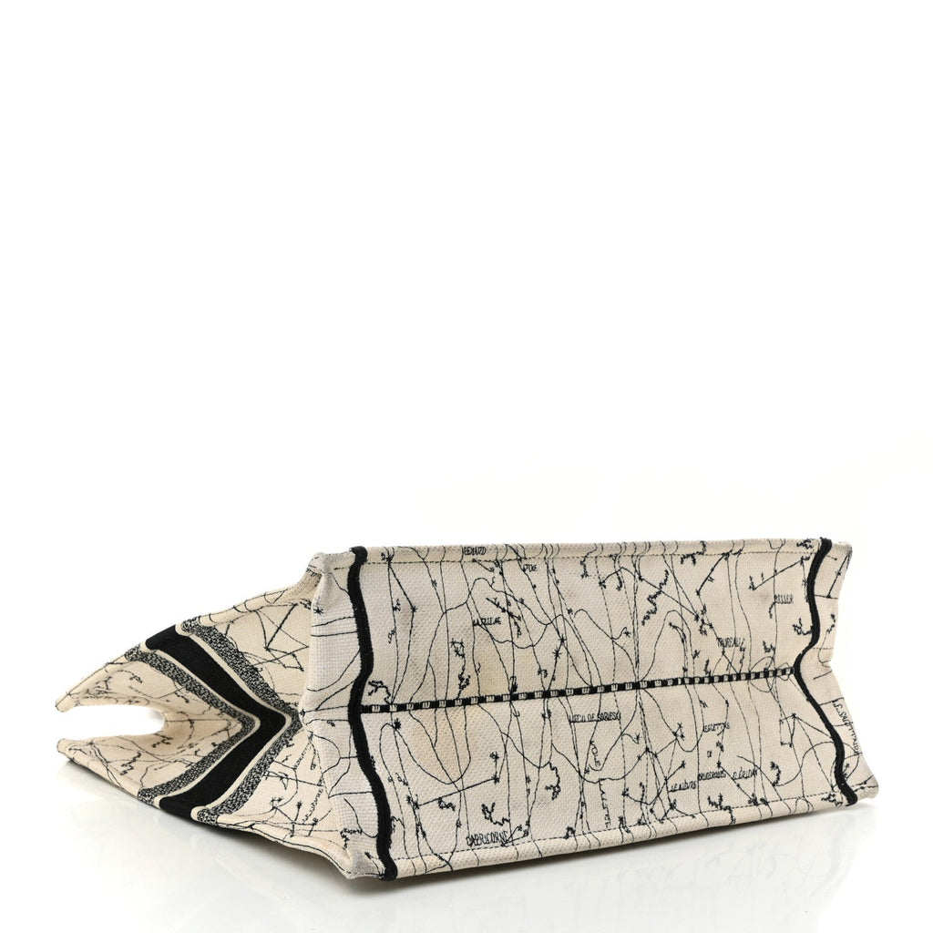 Canvas Embroidered Zodiac Book Tote Latte Multicolor