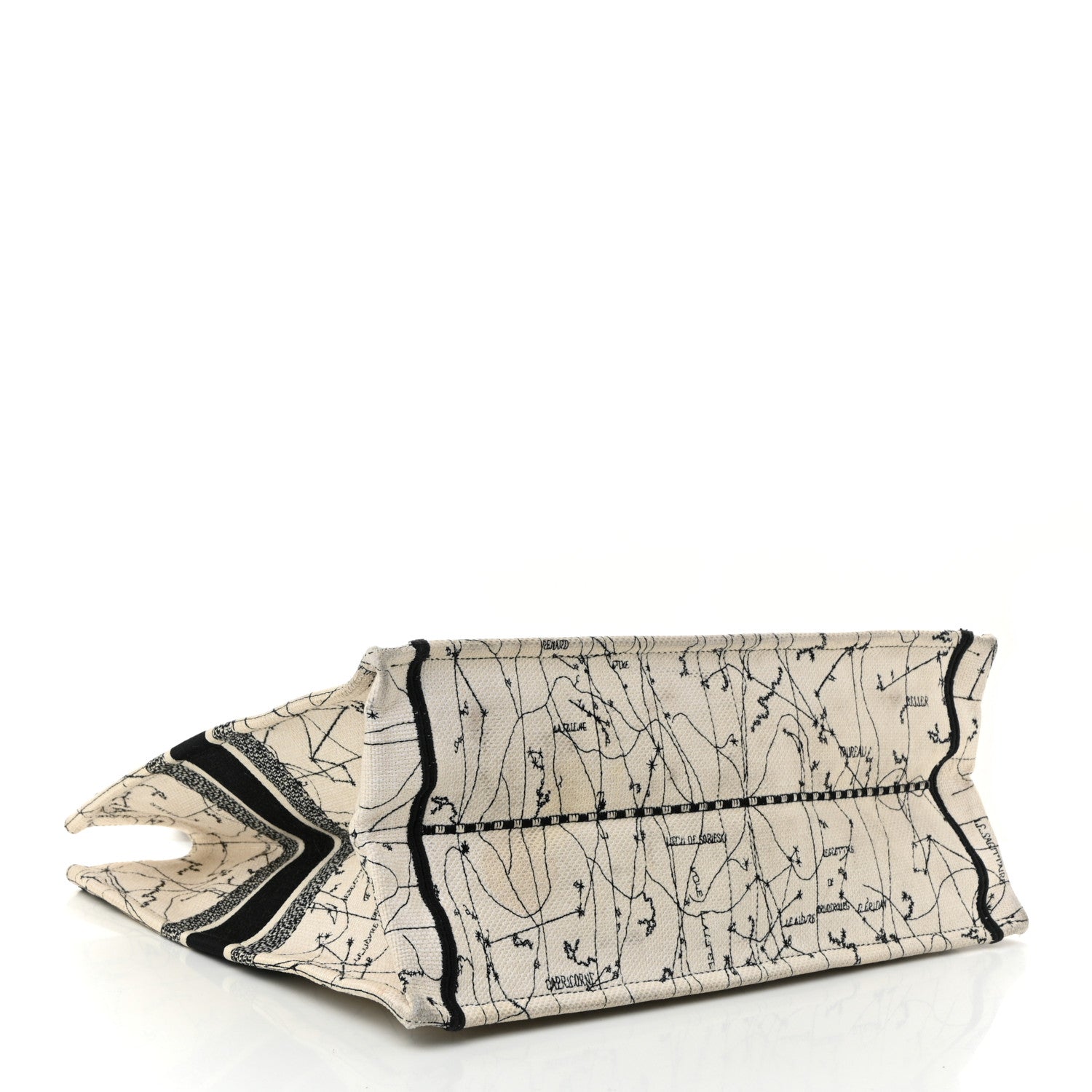 Canvas Embroidered Zodiac Book Tote Latte Multicolor