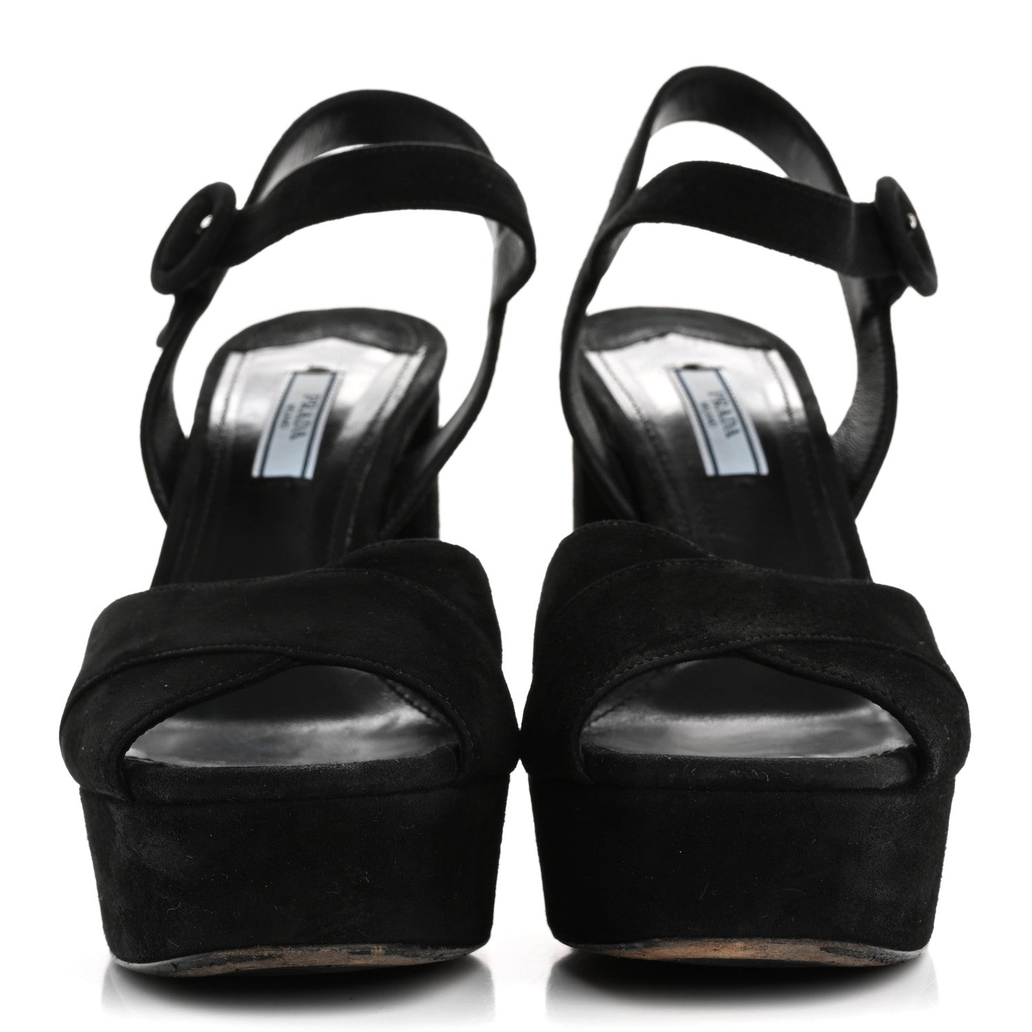 Suede Platform Sandals 39 Black