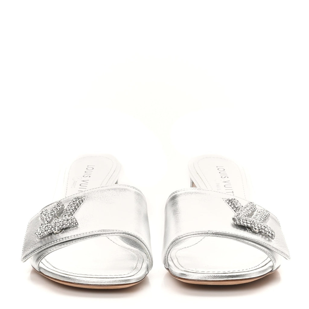 Metallic Calfskin Shake 5.5cm Mule 36.5 Silver