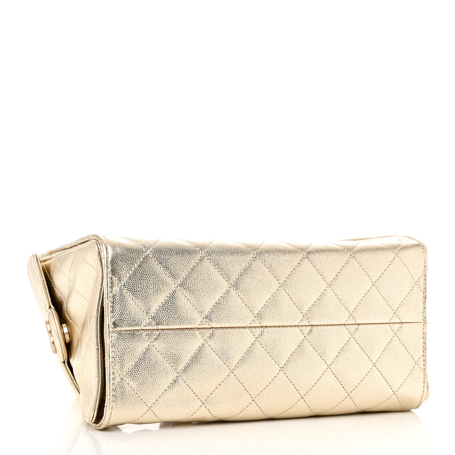 Metallic Caviar Quilted Small Chanel 25 Hobo Gold