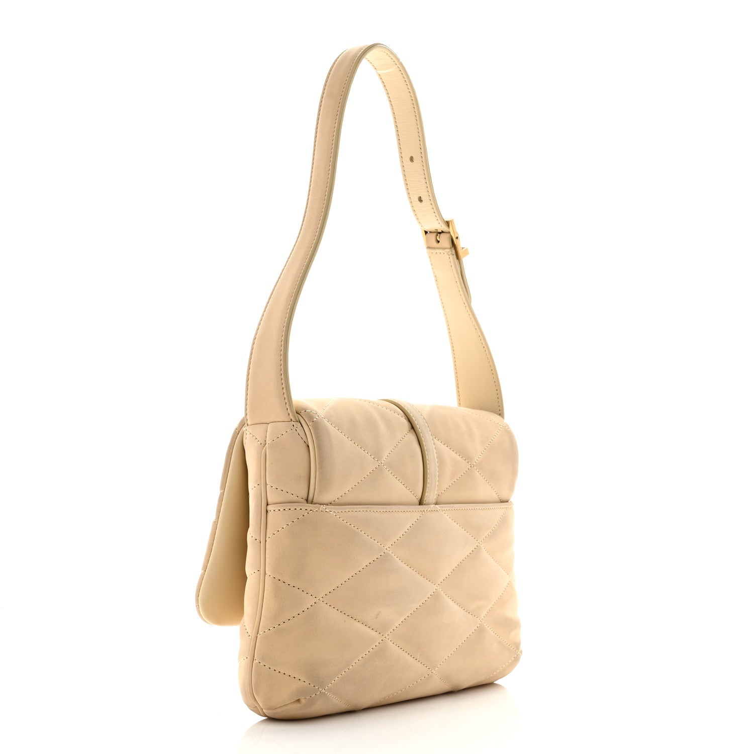 Nubuck Suede Quilted Le 57 Diamond Shoulder Bag Burro