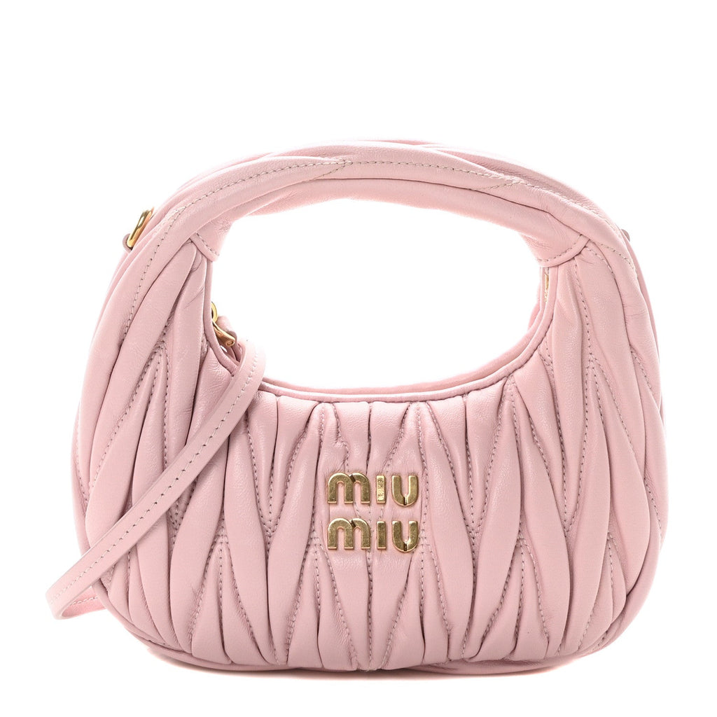 Nappa Matelasse Mini Wander Hobo Alabaster Pink