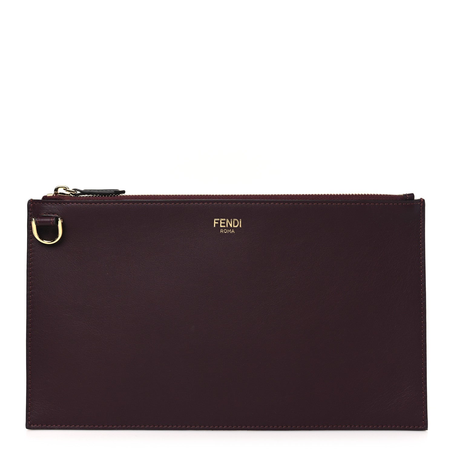 Vitello Seta Medium Flat Pouch Granata