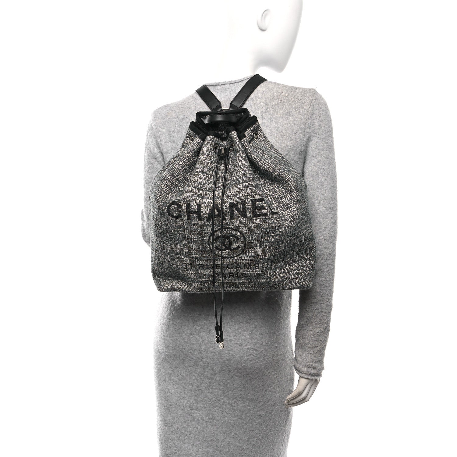 Canvas Large Deauville Backpack Charcoal