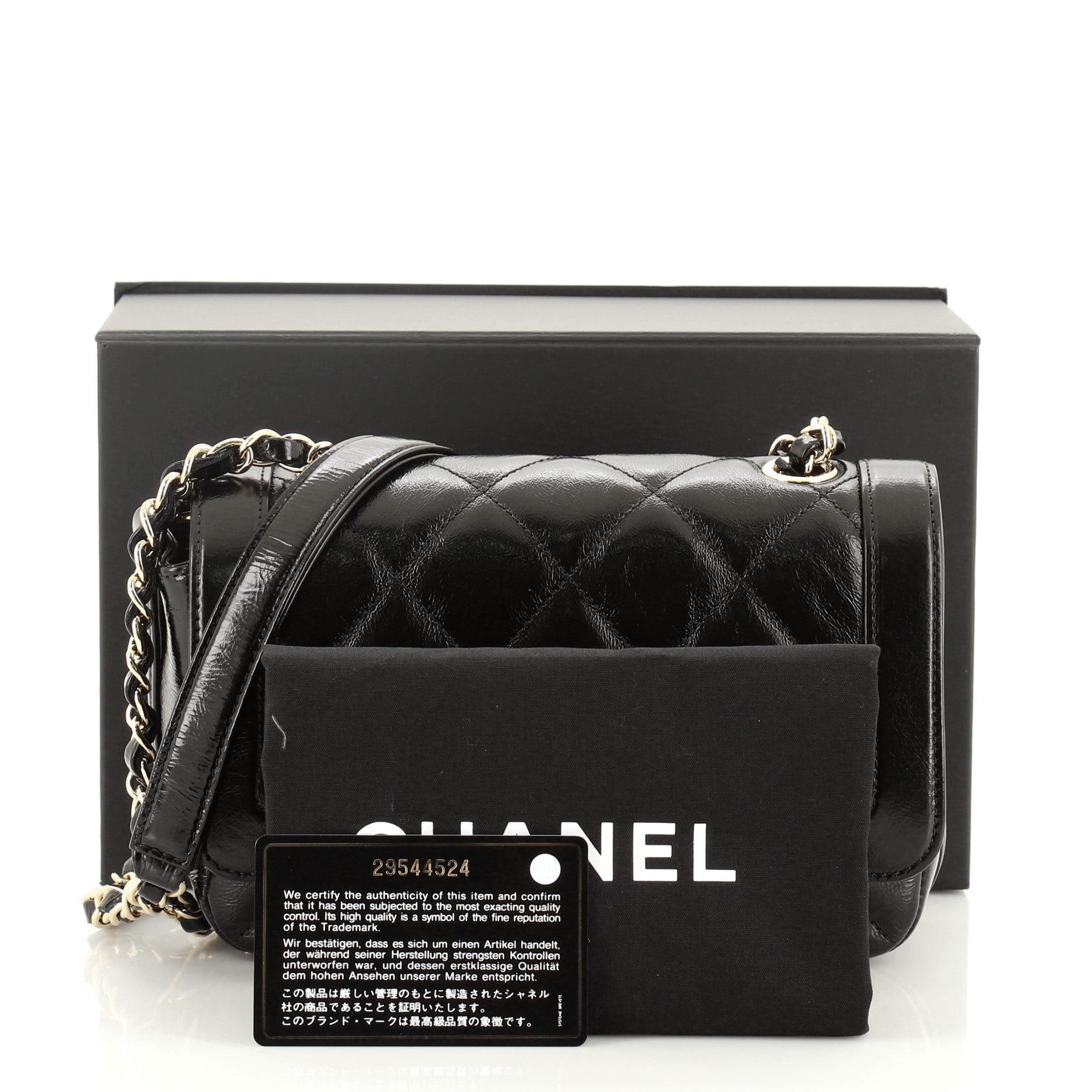Two Tone CC Flap Bag Quilted Shiny Aged Calfskin Mini