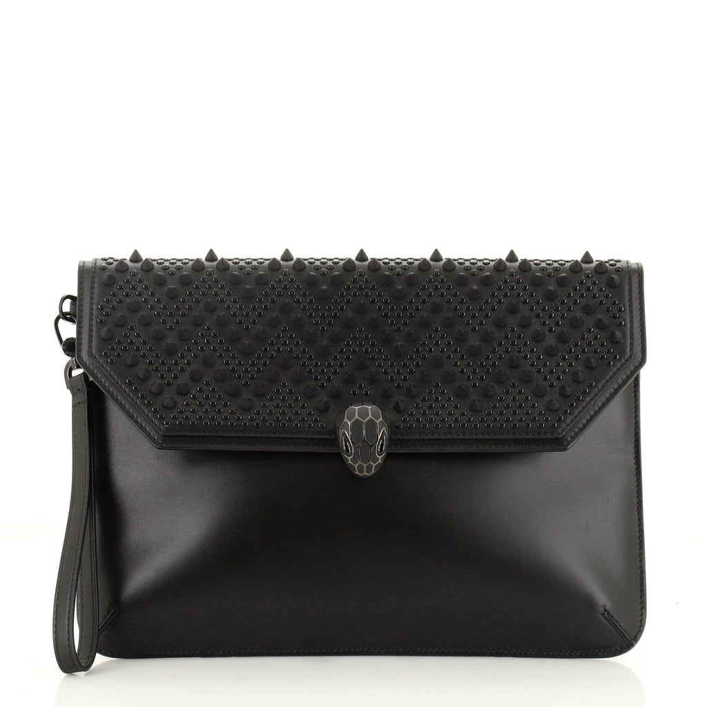 Nicholas Kirkwood Serpenti Forever Flap Clutch Studded Leather Medium