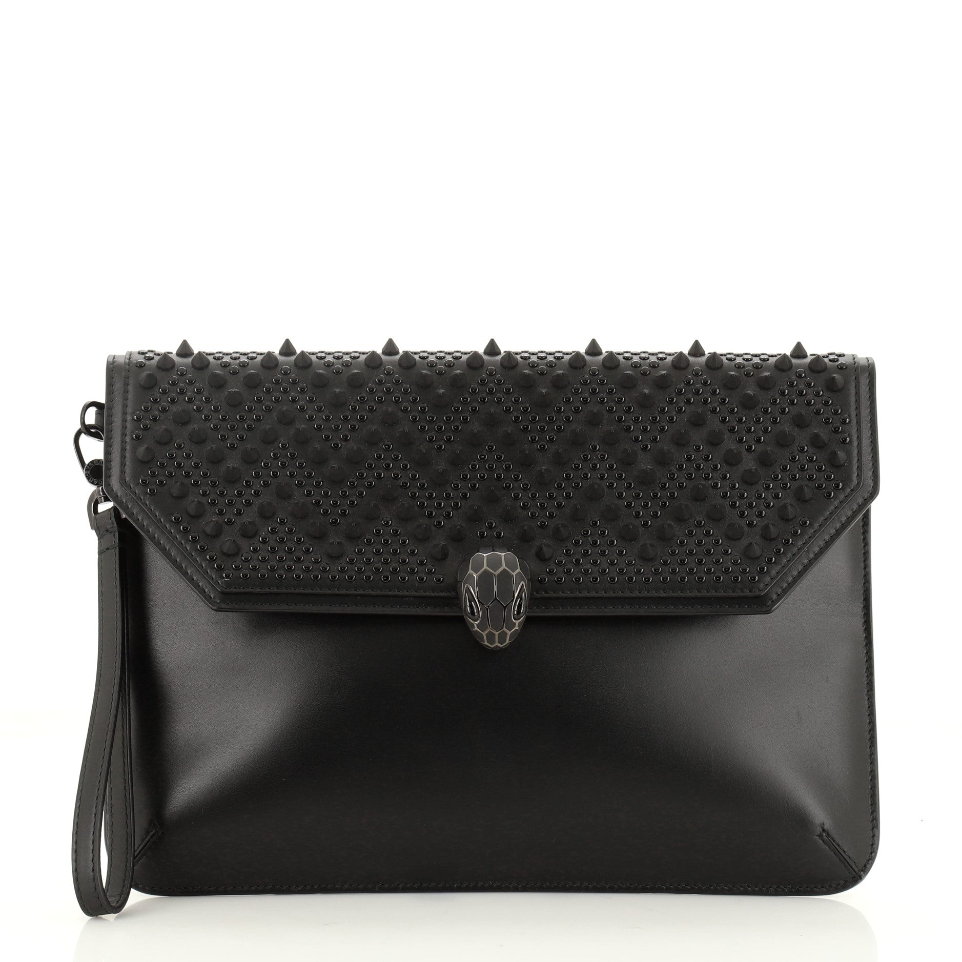Nicholas Kirkwood Serpenti Forever Flap Clutch Studded Leather Medium