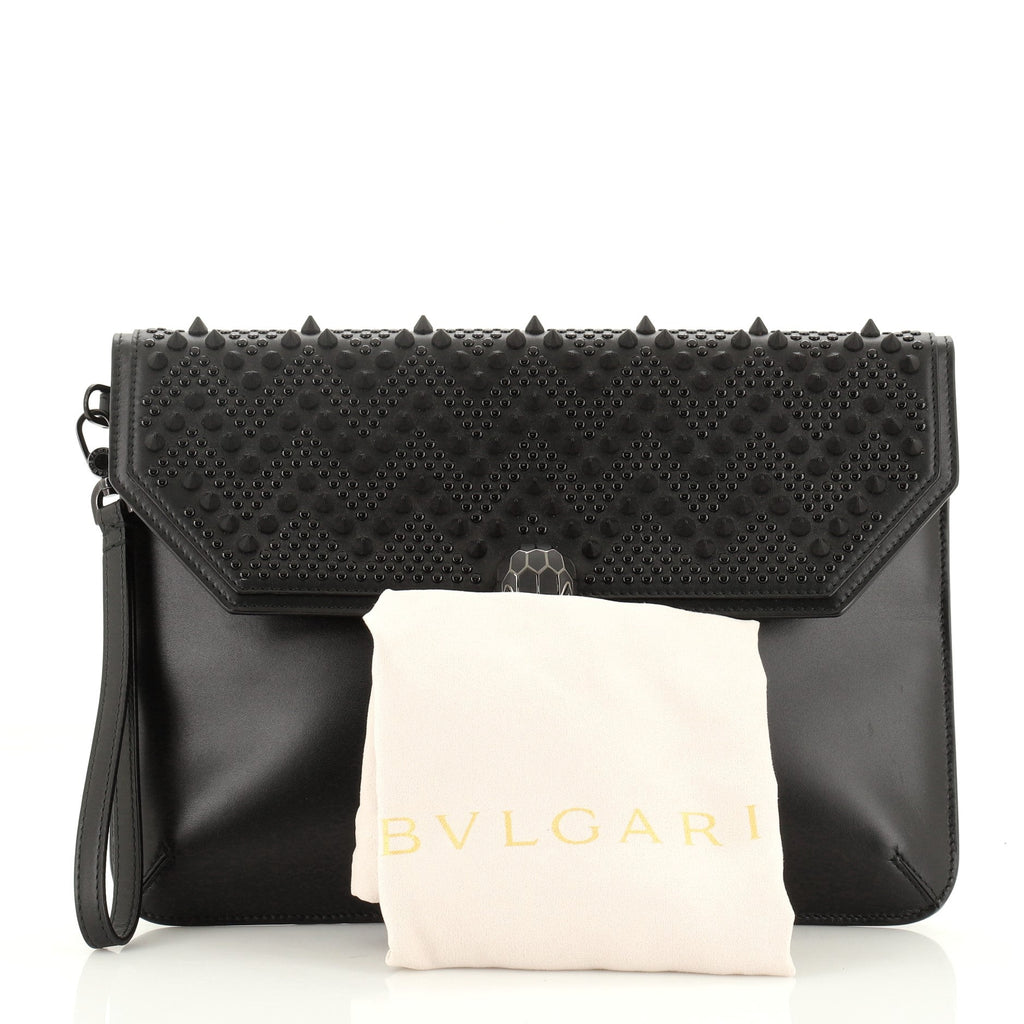 Nicholas Kirkwood Serpenti Forever Flap Clutch Studded Leather Medium