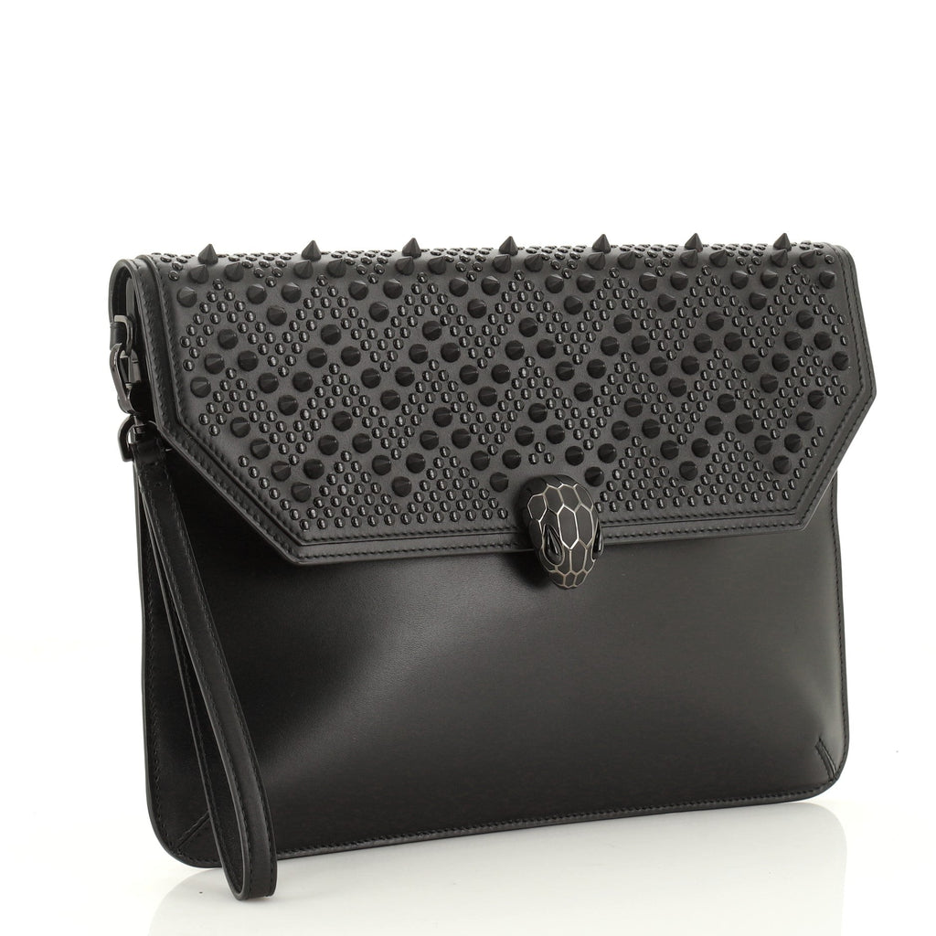 Nicholas Kirkwood Serpenti Forever Flap Clutch Studded Leather Medium