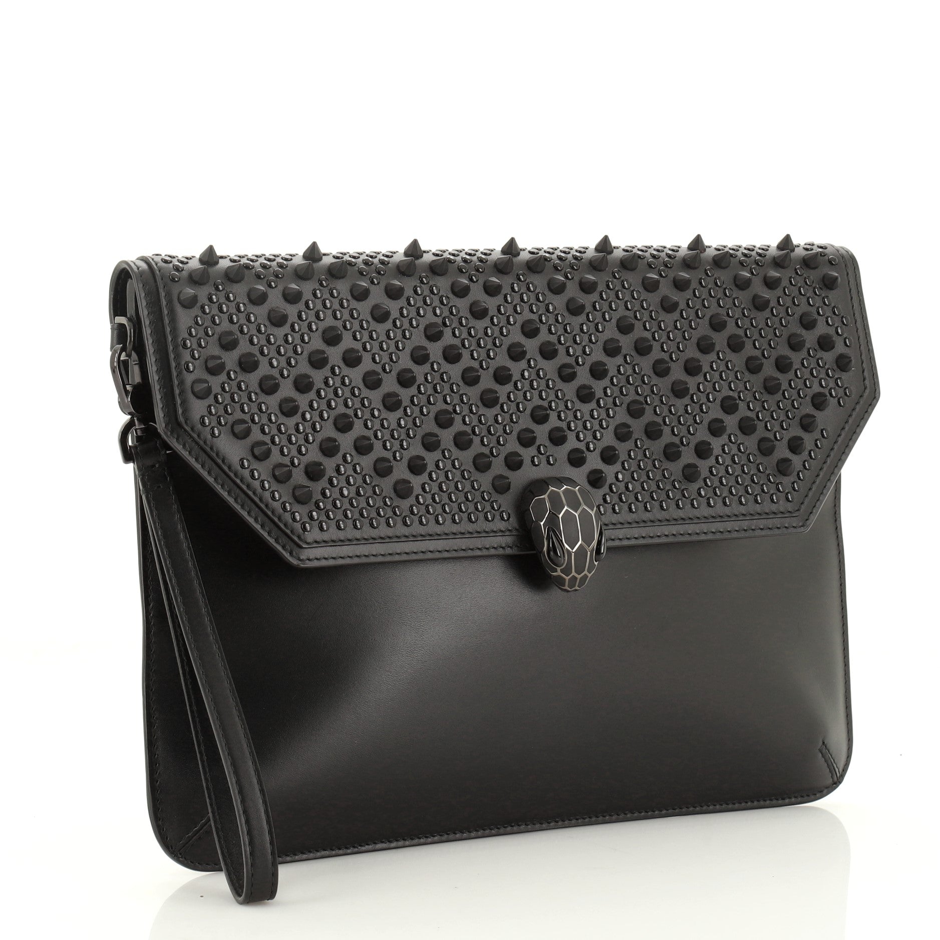 Nicholas Kirkwood Serpenti Forever Flap Clutch Studded Leather Medium