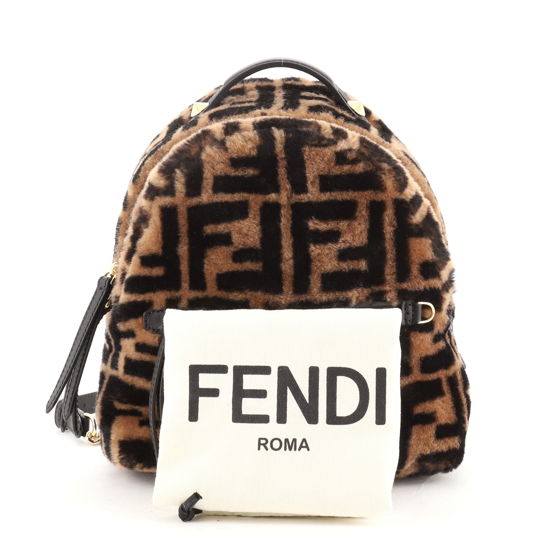 Zip Backpack Zucca Shearling Mini
