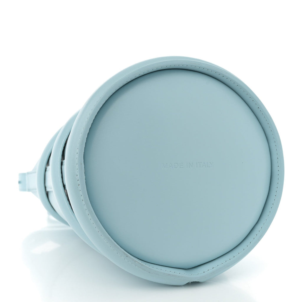 Calfskin Mini Curve Bucket Bag Pale Blue