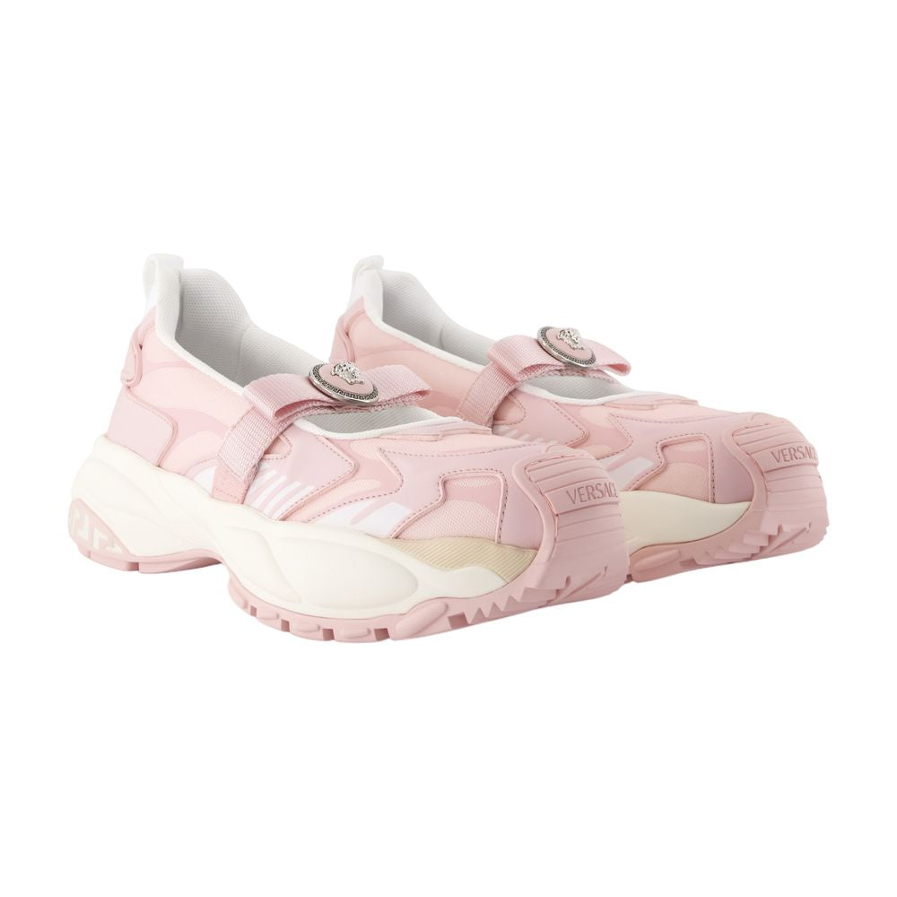 Women's Mary Jane Sneakers - Versace - Synthetic - Pink