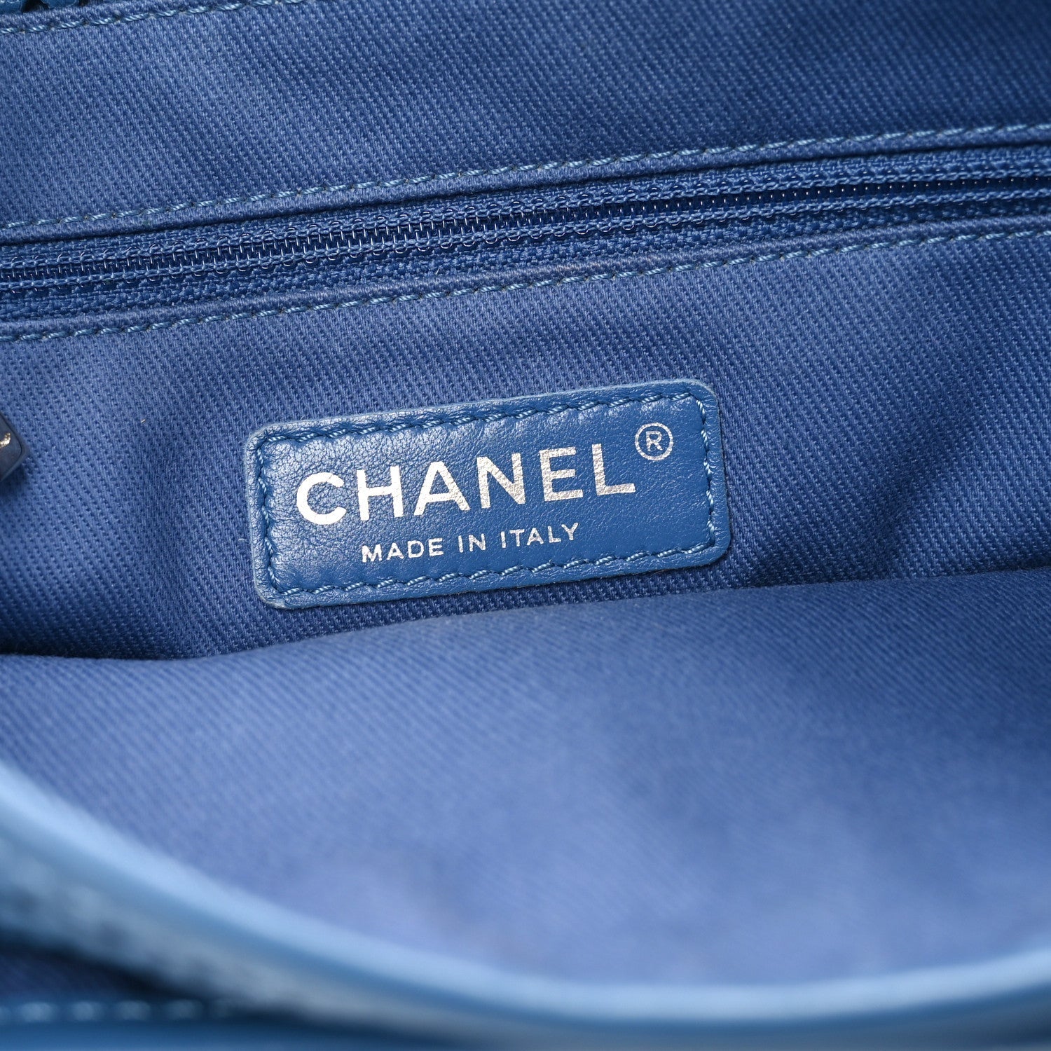Perforated Calfskin Large Up In The Air Flap Blue