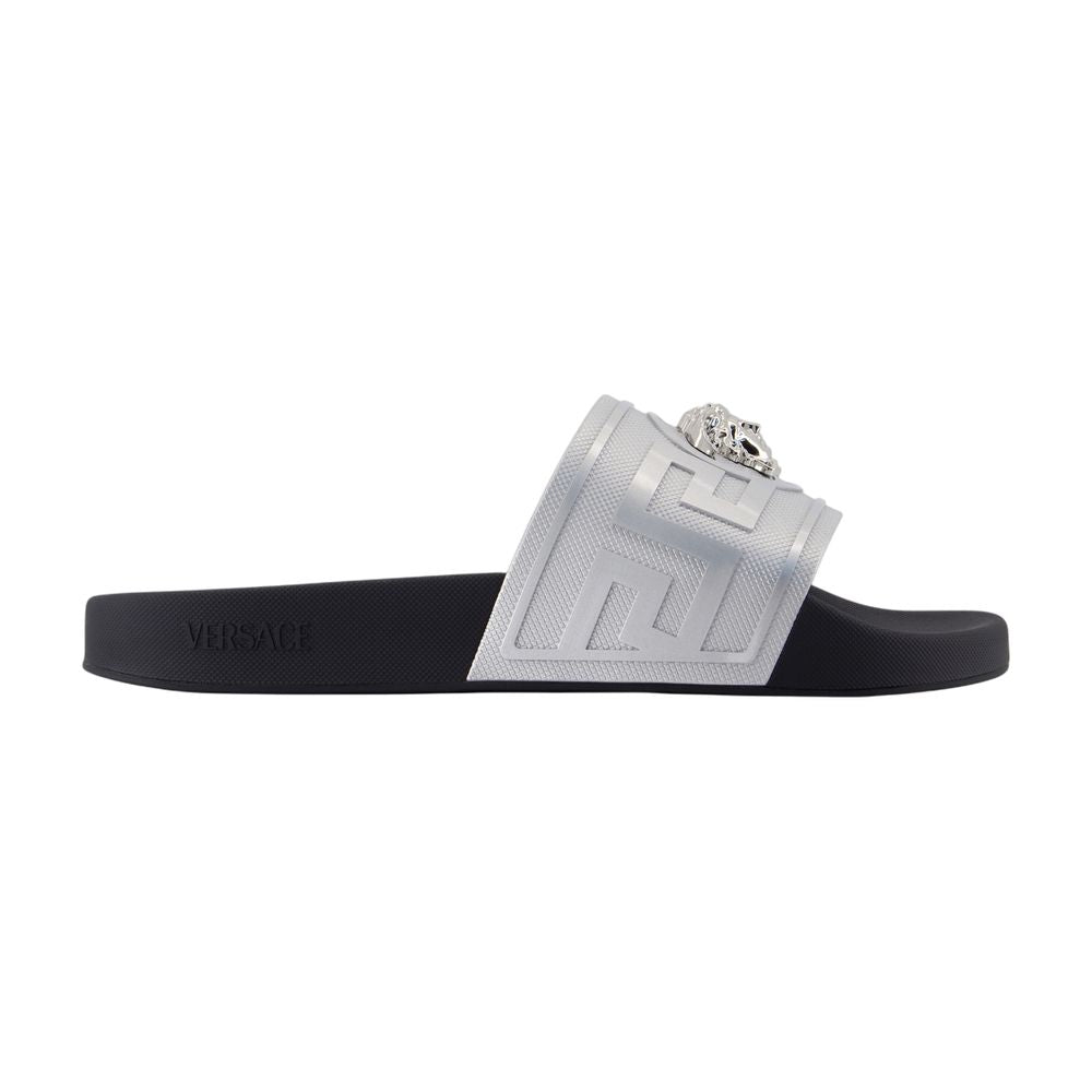 Women's Sandals - Versace - Synthetic Leather - Silver