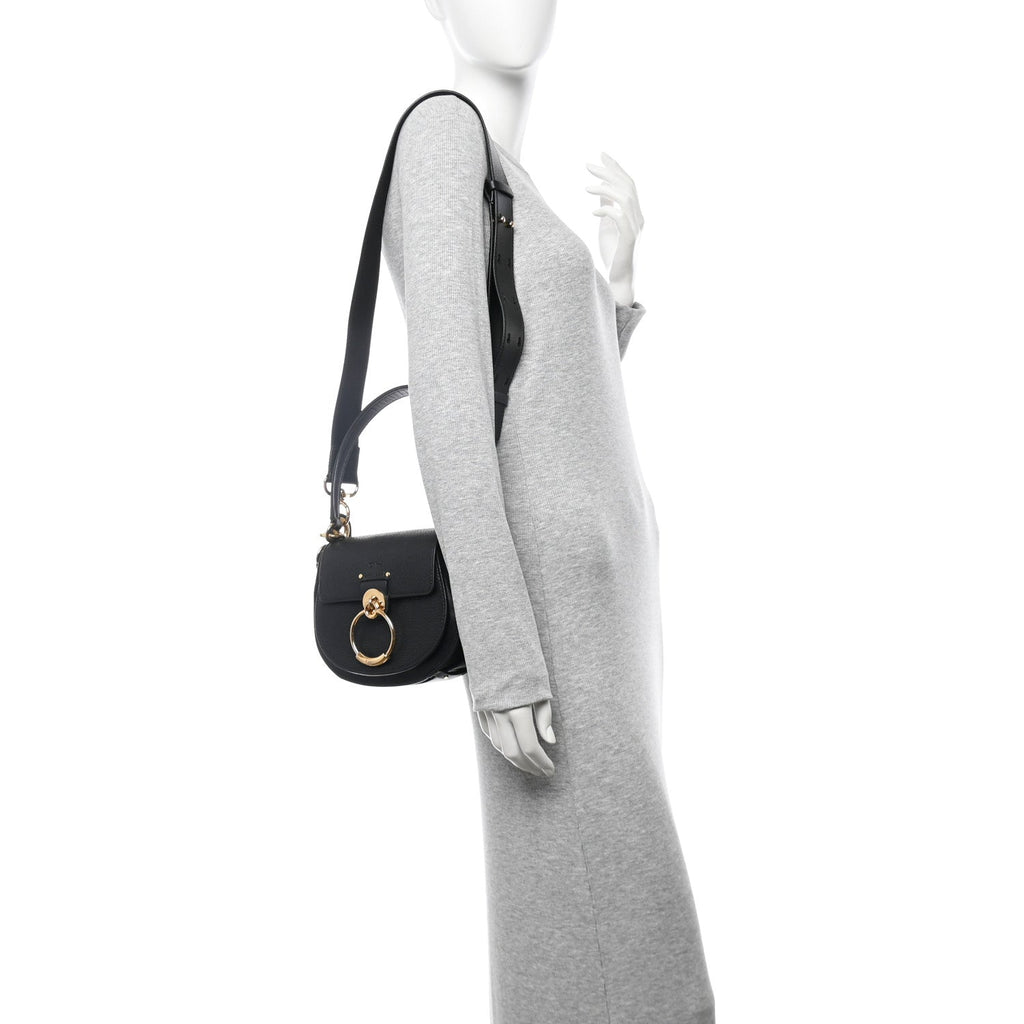 Grained Lambskin Small Tess Bag Black