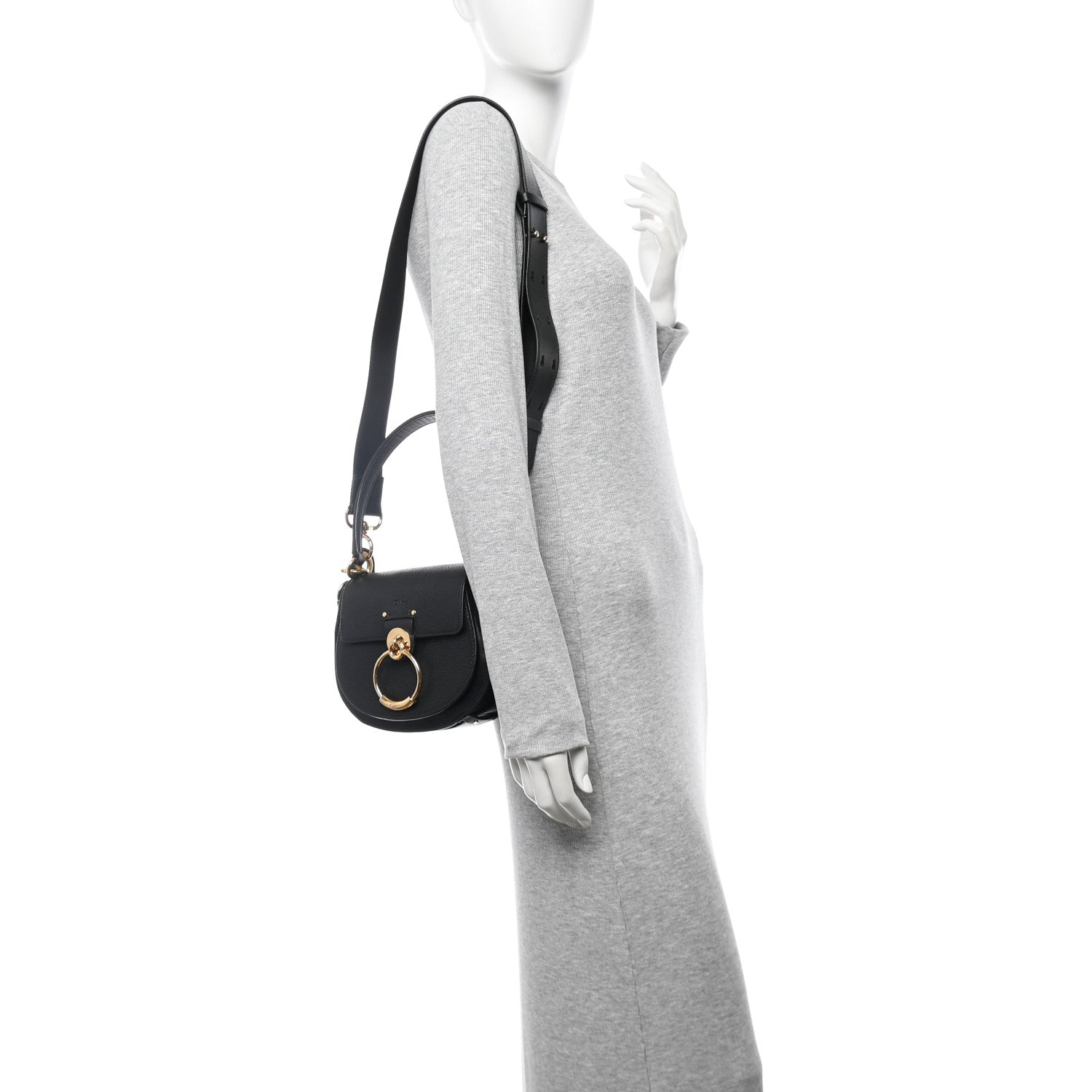 Grained Lambskin Small Tess Bag Black