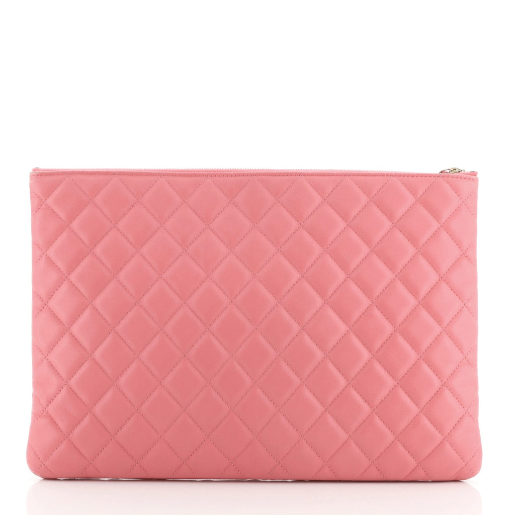 CC Casino O Case Clutch Quilted Lambskin Large