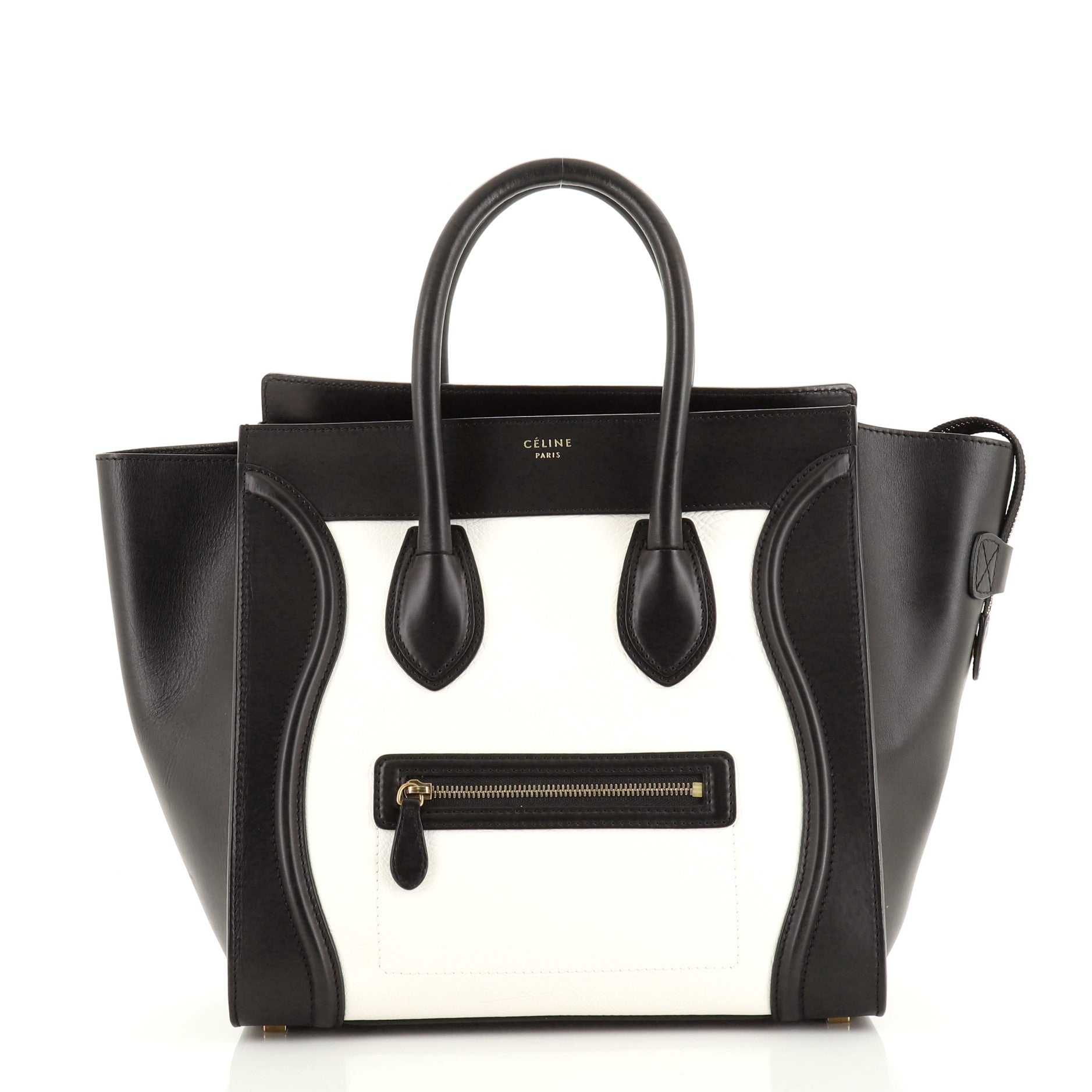 Bicolor Luggage Bag Leather Mini