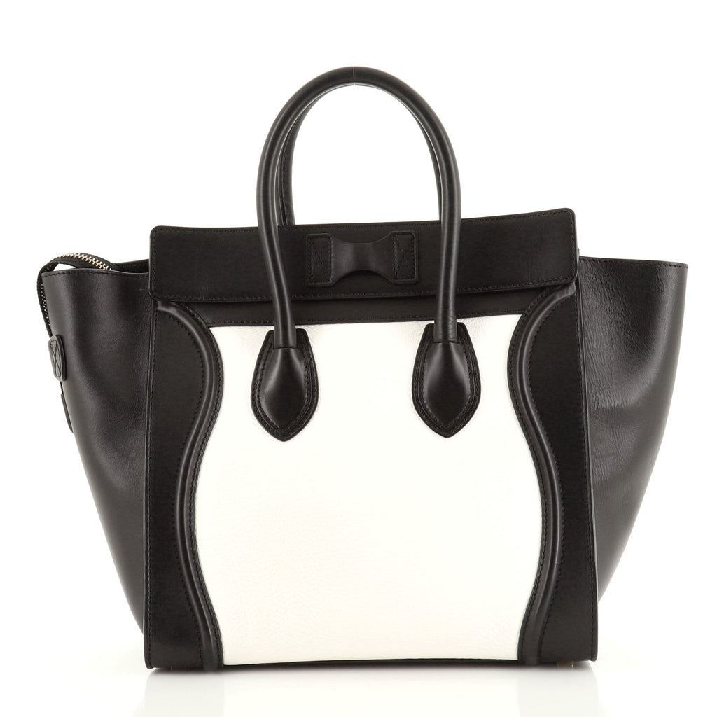 Bicolor Luggage Bag Leather Mini