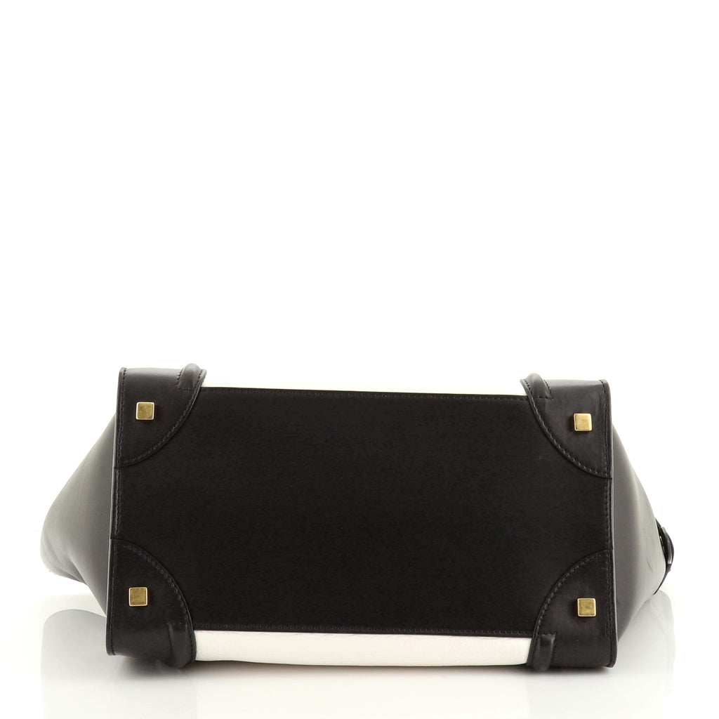 Bicolor Luggage Bag Leather Mini
