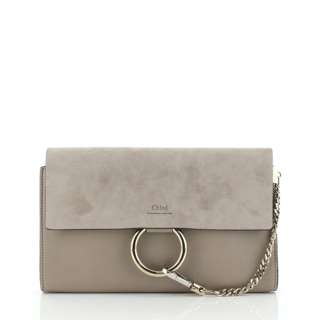 Faye Clutch Leather and Suede