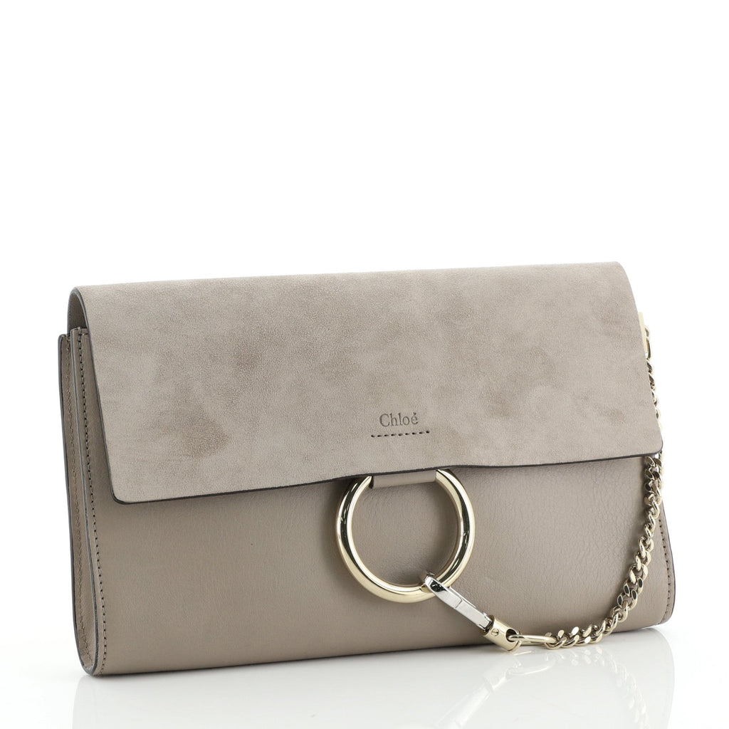Faye Clutch Leather and Suede