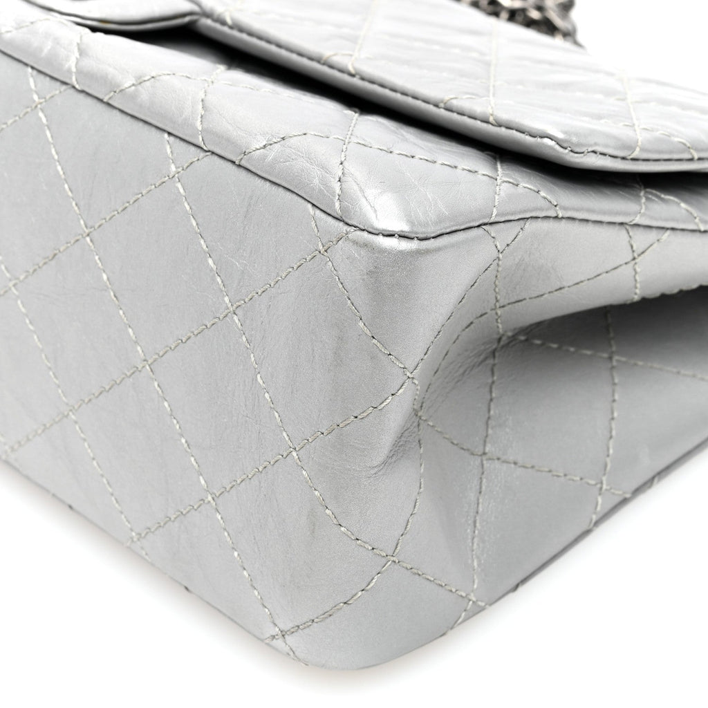Metallic Aged Calfskin Quilted 2.55 Reissue 226 Flap Silver